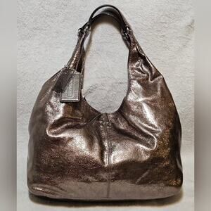 Coach Metallic Rose Gun Metal Julia  Hobo